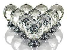 10 CLEAR CRYSTAL DIAMOND DOOR KNOBS PULL HANDLES CABINET DRAWER WARDROBE