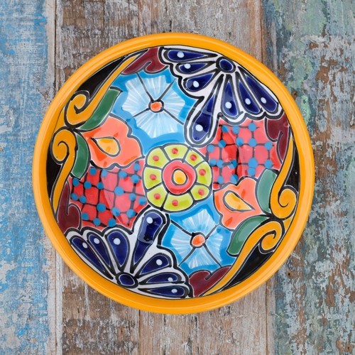 Mexican talavera soup bowl - mexican,