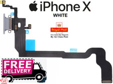 New iPhone X Charging Port Flex Headphone Jack Mic Replacement Black White