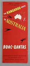 BOAC & QANTAS KANGAROO ROUTE AIRLINE TIMETABLE DECEMBER 1951 CONSTELLATION
