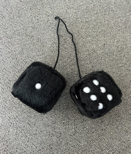 Fluffy car dice black - fluffy,