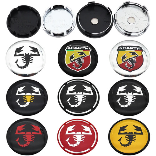 4pcs 56mm 60mm abarth car - 60mm,