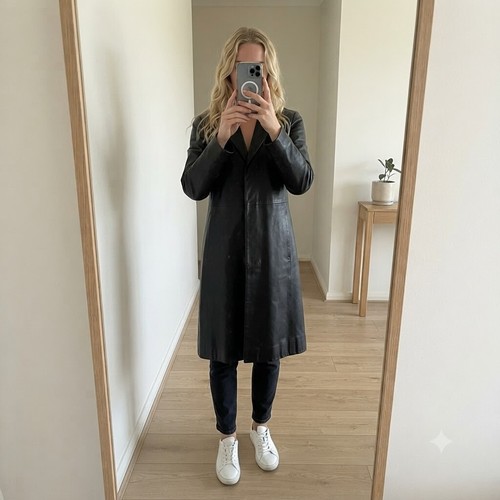 Jigsaw black soft leather long - soft,