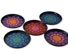 Vintage Coasters 1960s/70s Worcester Ware Cocktail Coasters - Set of 5,Retro VGC