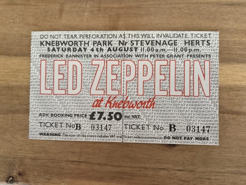 Led zeppelin concert ticket - led,