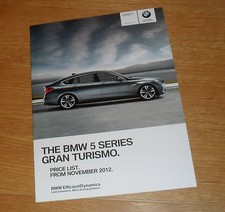 BMW 5 Series Gran Turismo Prices 2012 - 535i 550i 520d 530d 535d M Sport & SE