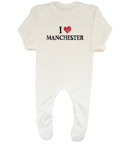 Love manchester baby grow - love,