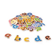 Tidlo Wooden Educational Magnetic Lowercase Letters, Alphabet Toys, 58 Pieces