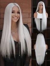 32" Platinum Blonde Layered Lace Front Wig | 13x4 Density | High Quality