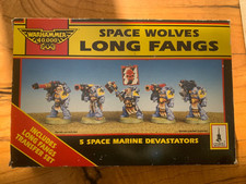 Warhammer 40k Space Wolf Marine Long Fangs Box OOP NOS