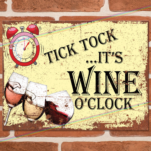 Wine clock funny - clock, metal