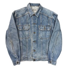 Levis Denim Trucker Jacket Type 3 You Are Everything Biker Blue Mens Small