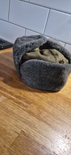 Vintage Trapper military Style Hat - Czech Army Hat Khaki Grey KARA - 54