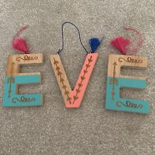 Beautiful Wooden 3mm Words Letters Numbers Alphabet Home Nursery Craft E V E