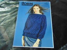 Robin Double Knitting Pattern 3055 Slash Neck Sweater  (76 - 102 cm)