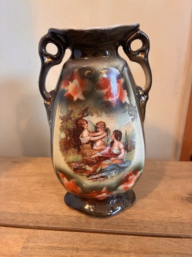 Edwardian art vase cherubs - edwardian,