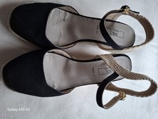 Black Hessian Wedge Shoes