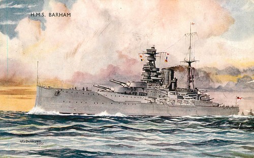 Hms barham postcard - hms,