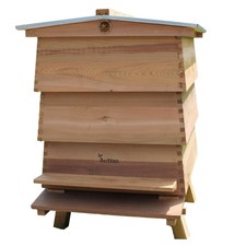WBC Beehive Cedar Hive 3 Lifts Porch 2 Super 1 Brood Gabled Roof Beekeeping 267