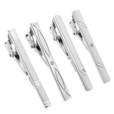 4x Men Tie Clips Kit Metal
