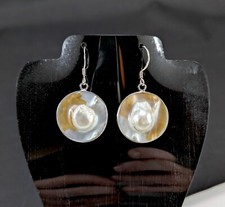 Mabe Blister Pearl Drop Earrings - 925 Sterling Silver