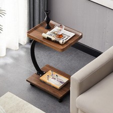 2-Tier Wooden Sofa Table Side