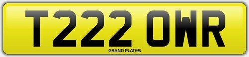 Tows towing number plate t222 - towing,