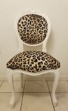 BESPOKE LEOPARD PRINT ACCENT WHITE CHAIR