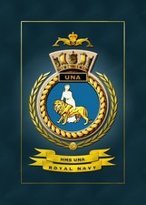 HMS UNA - FRAMED SHIPS BADGES