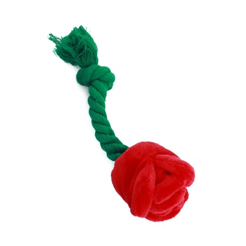 Stuffed dog toy - stuffed, rose