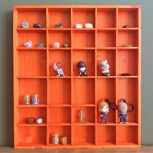 Orange wooden shadow box - orange,