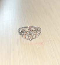 Clogau Sterling Silver & Rose Gold Fairies Of The Mine Ring Celtic Design Size P