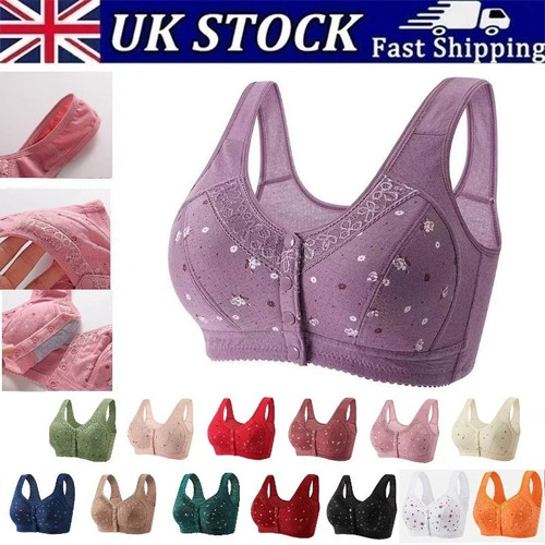 Ladies front fastening bra - front,