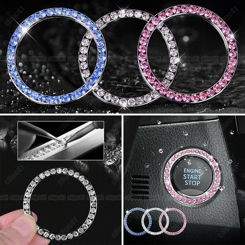 White crystal car button - white, start