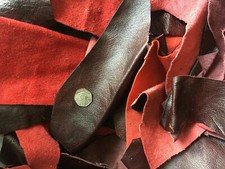 Oxblood red leather offcuts - oxblood,