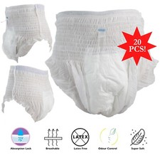 Adult Nappies 20pcs Incontinence Pull up Pants Diapers Medium Large