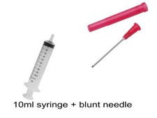 10ml BD syringe + BLUNT sterile blister sealed needle CE marked ink refill