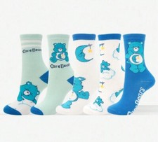 new ladies 5prs care bears bedtime bear ankle socks.UK 4-8.NO TAGS