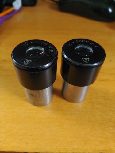 Pair 10x microscope lenses - pair,
