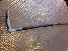 VINTAGE SILVER COLLARED HUNTING CROP FROM SWAINE & ADENEY.