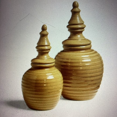 Oka adorno lidded objet pair - adorno,