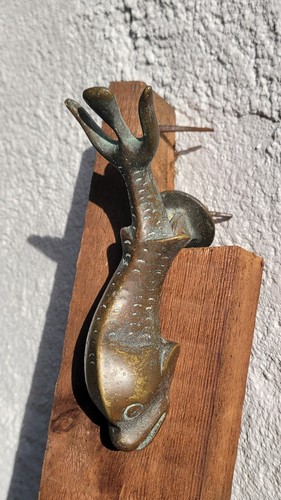 Vintage brass fish dolphin - fish, /