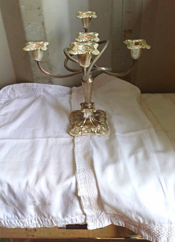 Silver metal arm - metal, candelabra