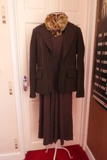 Klass & Penny Plain  Brown Jacket/Dress & Scarf Bundle - size 12  - see listing
