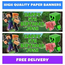 PERSONALISED Birthday Banner Gaming Design Kids Party Decoration - Kids Gaming