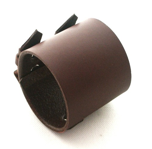 Brown leather cuff - leather,