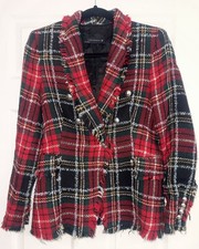 Zara Tweed Blazer Red and