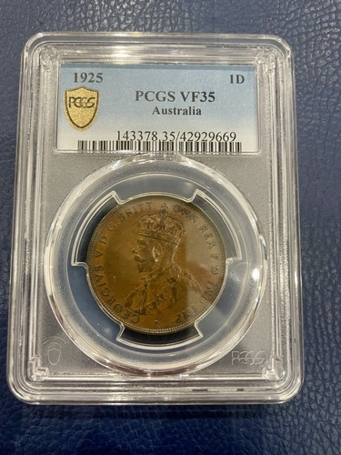 1925 australian penny pcgs - 1925,
