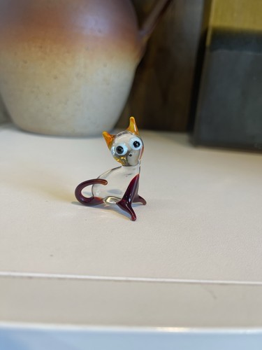 Handmade glass cat animal - handmade,