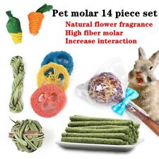 14Pcs Pet Chew Toys Set Treats and Balls for Rabbits Hamster Guinea Pig